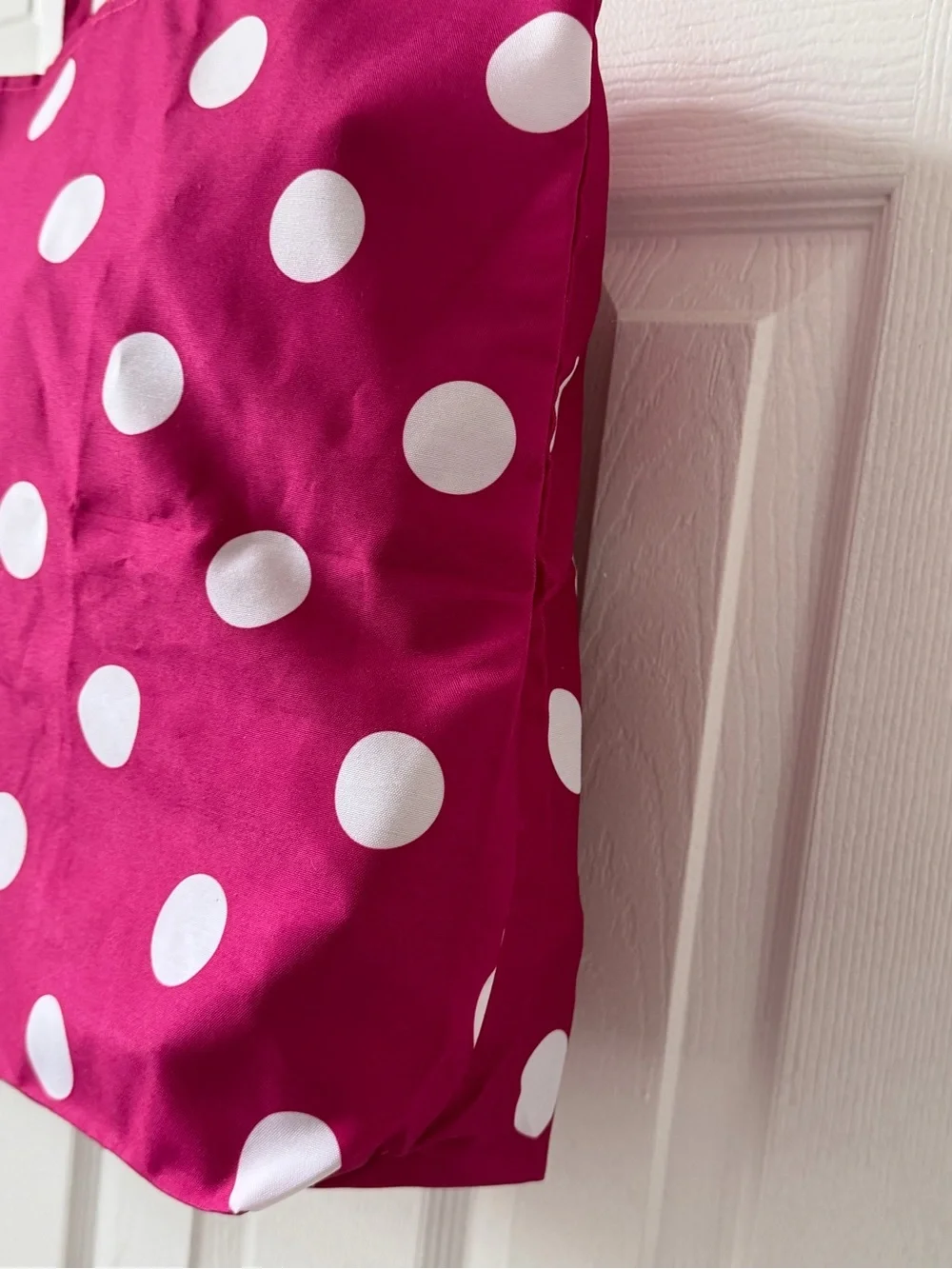 Kate Spade ♠️ Dotted Canvas Tote in Pink & White